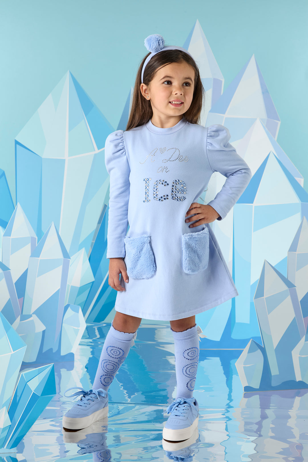 AW24 A Dee Girls On Ice Poppy Dress