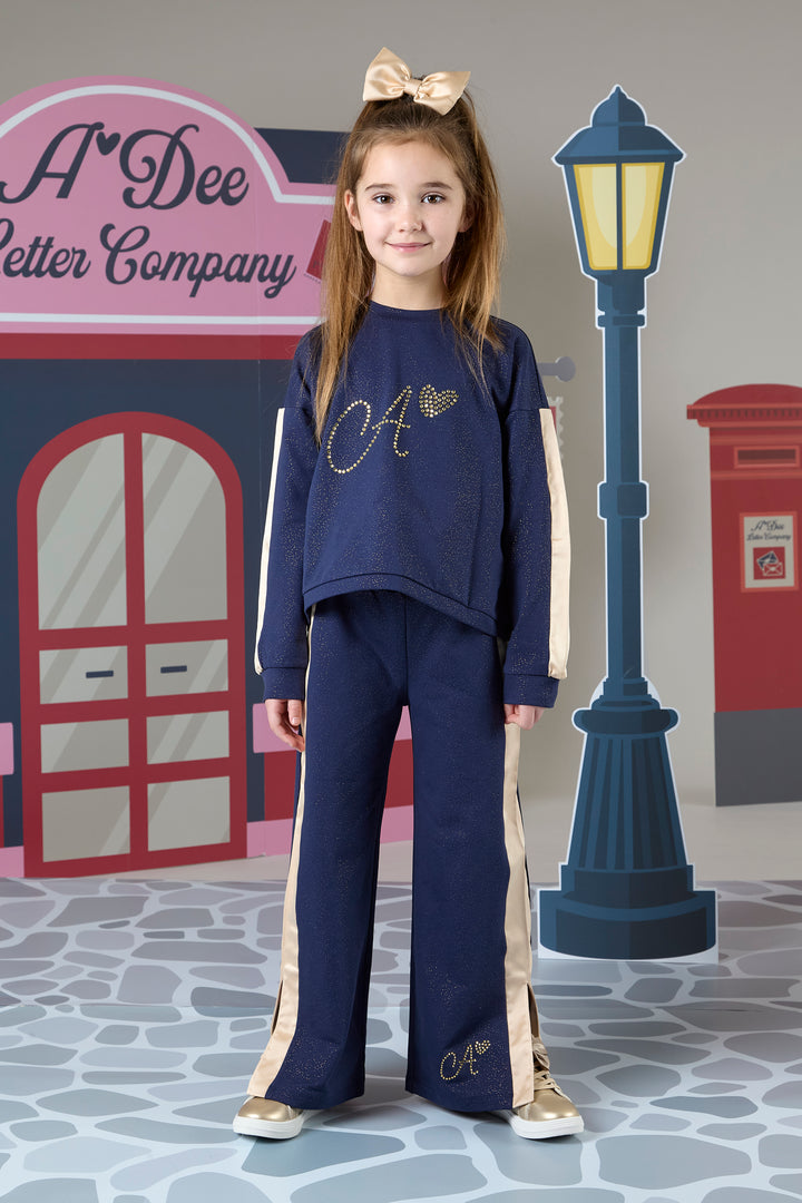 AW24 A Dee Girls With Love Rachel Navy Bow Tracksuit