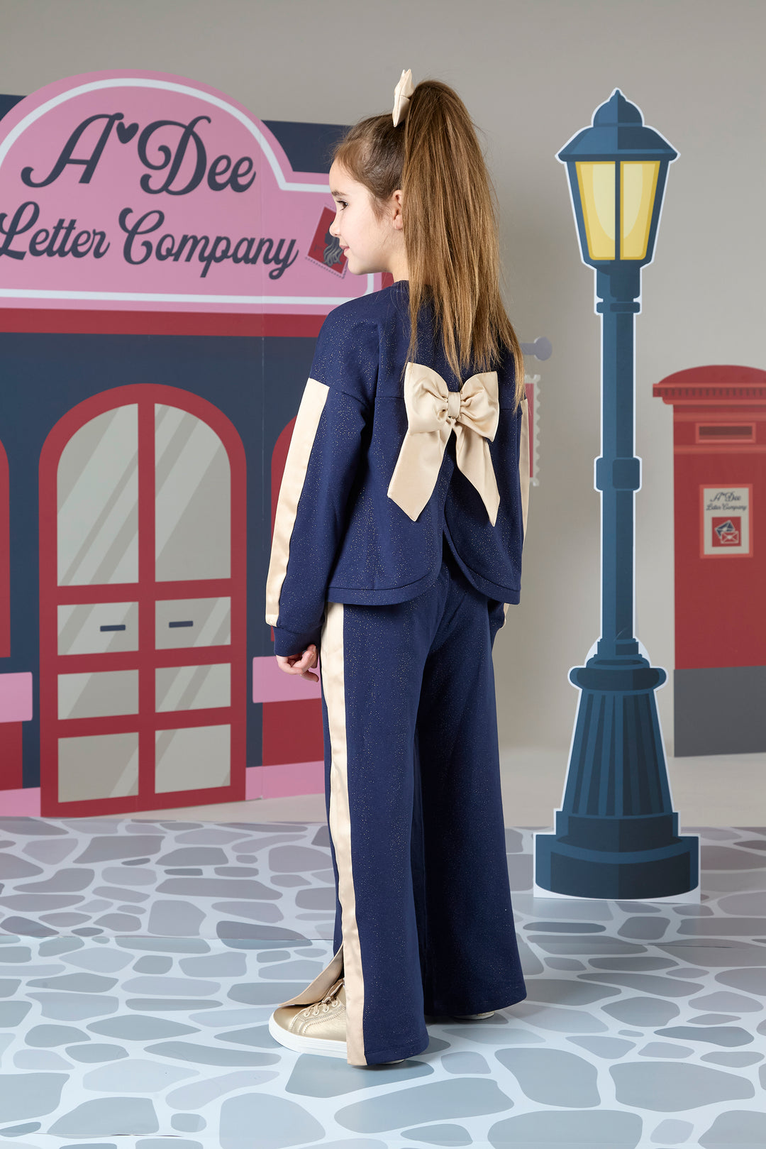 AW24 A Dee Girls With Love Rachel Navy Bow Tracksuit