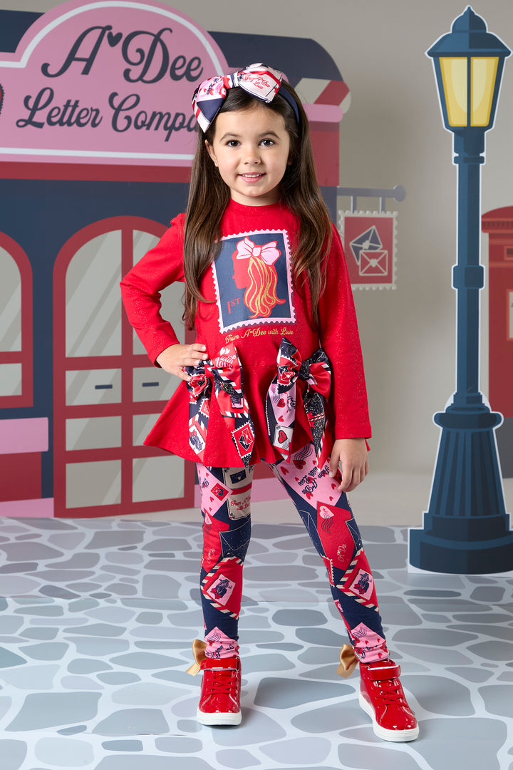 AW24 A Dee Girls With Love Reese Stamp Leggings Set