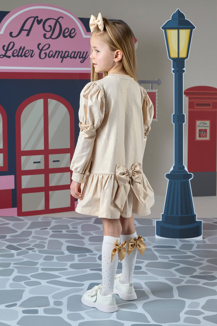 AW24 A Dee Girls With Love Raven Gold Dress