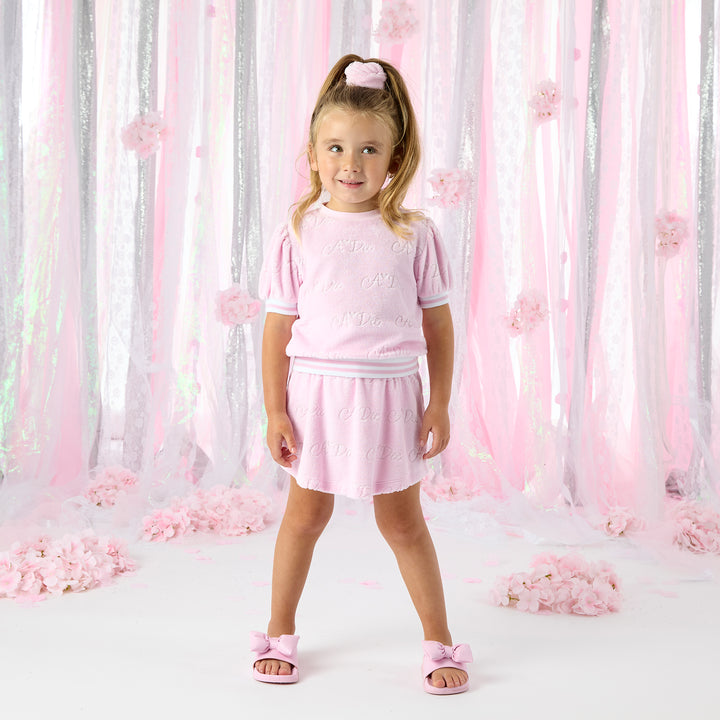 SS25 A Dee Trixie Pink Terry Skirt Set