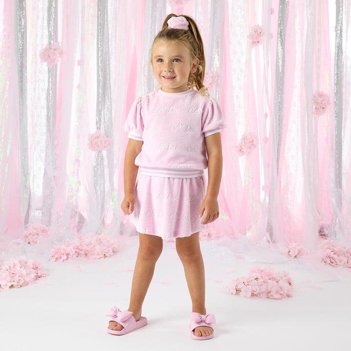 SS25 A Dee Trixie Pink Terry Skirt Set