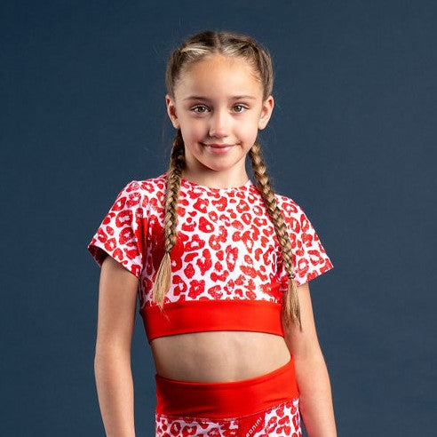 AW24 Bonini By A Dee Energy Red Leopard Crop Top