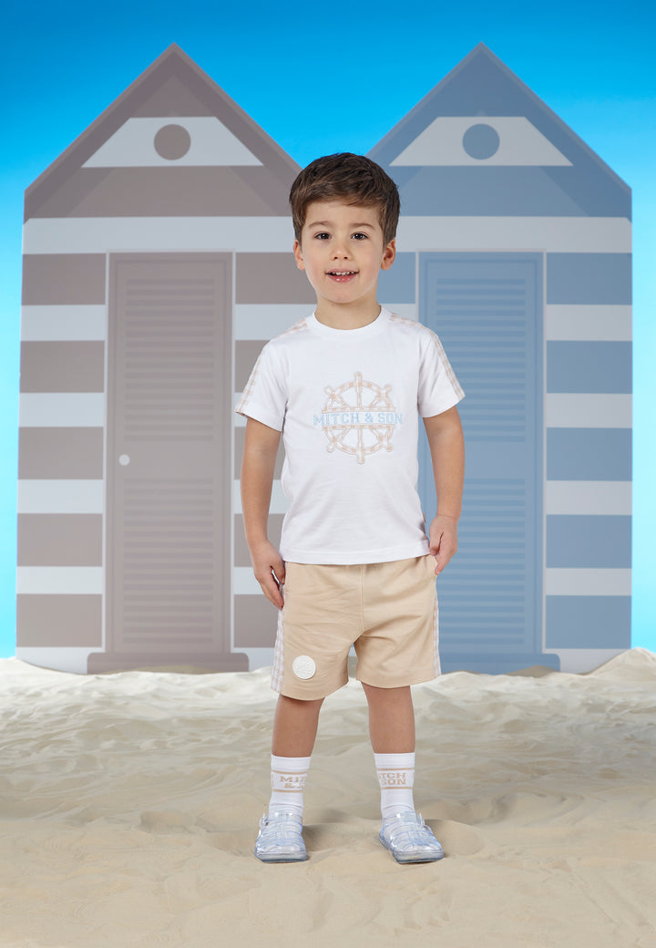 SS24 Mitch & Son Travis Gingham Sand & White Short Set