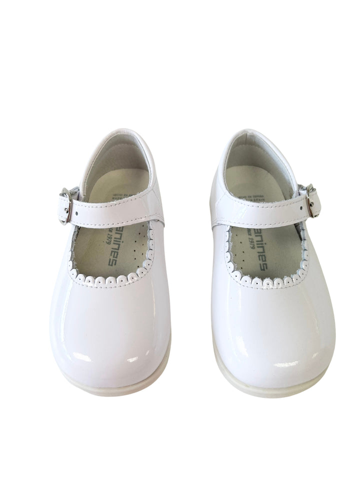 Andanines White Rubber Sole Mary Janes