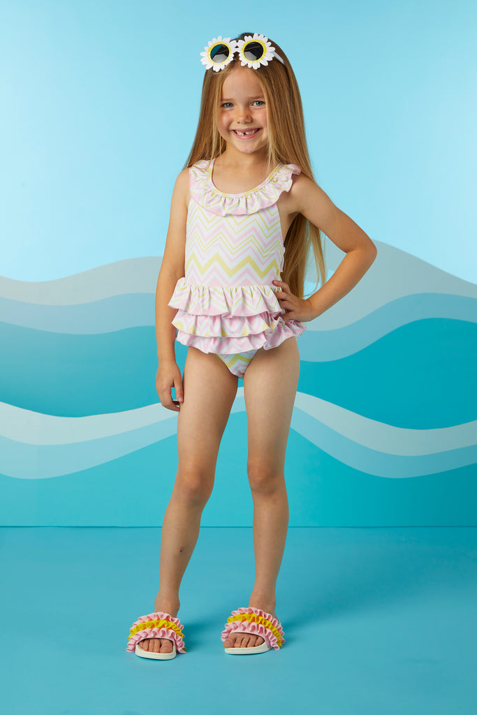 SS24 A Dee Girls Ariel Chevron Chic Swimming Costume – Liquorice Kids