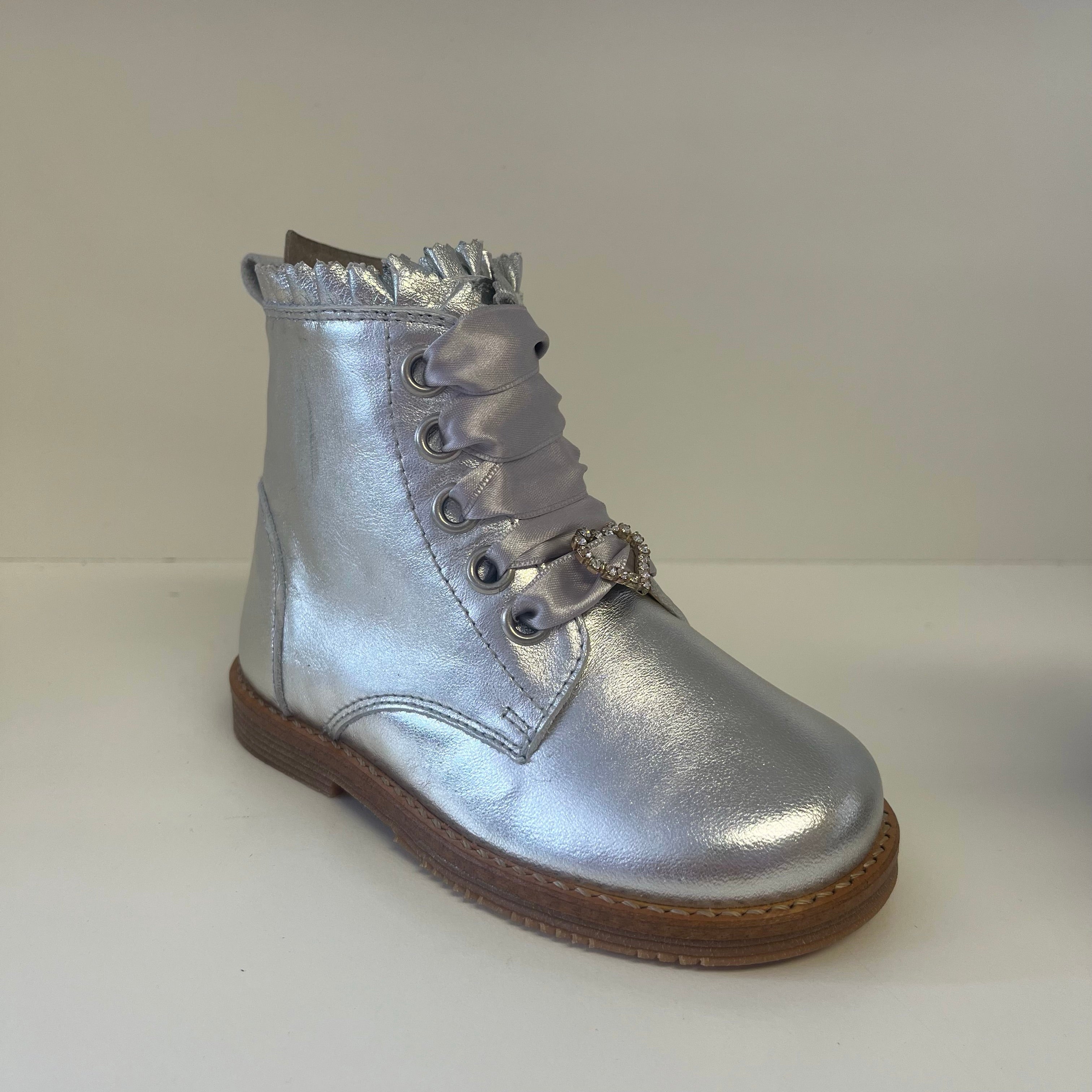 Silver heart boots on sale