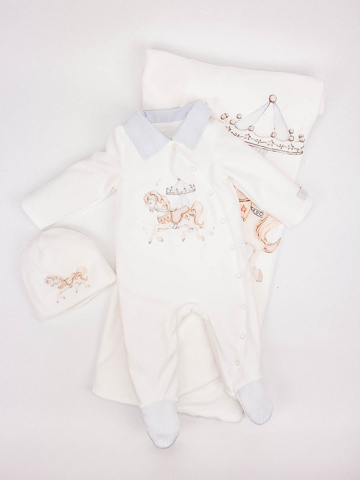 Jamiks Baby Boy Velour Carousel Set