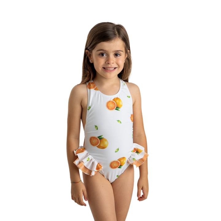 SS24 Meia Pata Girls Holbox Oranges Swimming Costume