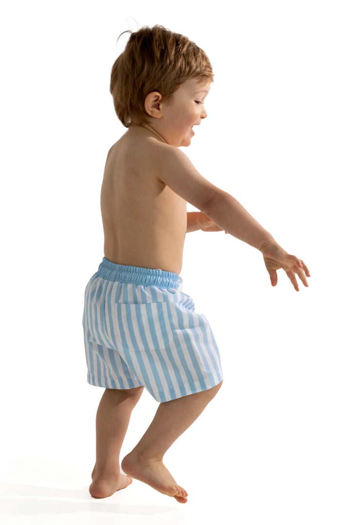 SS25 Meia Pata Boys Blue & Stripe Swim Shorts