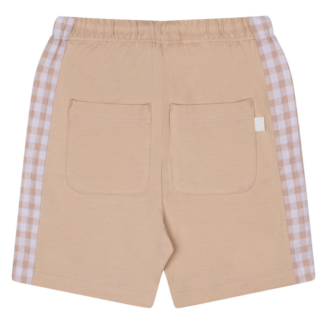 SS24 Mitch & Son Travis Gingham Sand & White Short Set