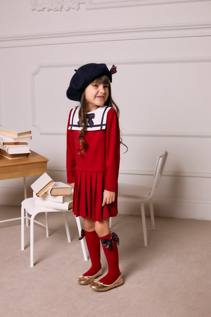 AW24 Patachou Girls Red Bow Dress