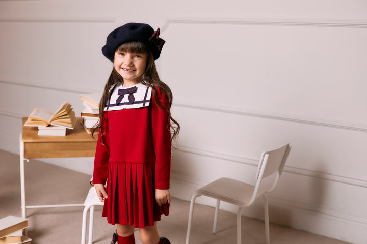 AW24 Patachou Girls Red Bow Dress