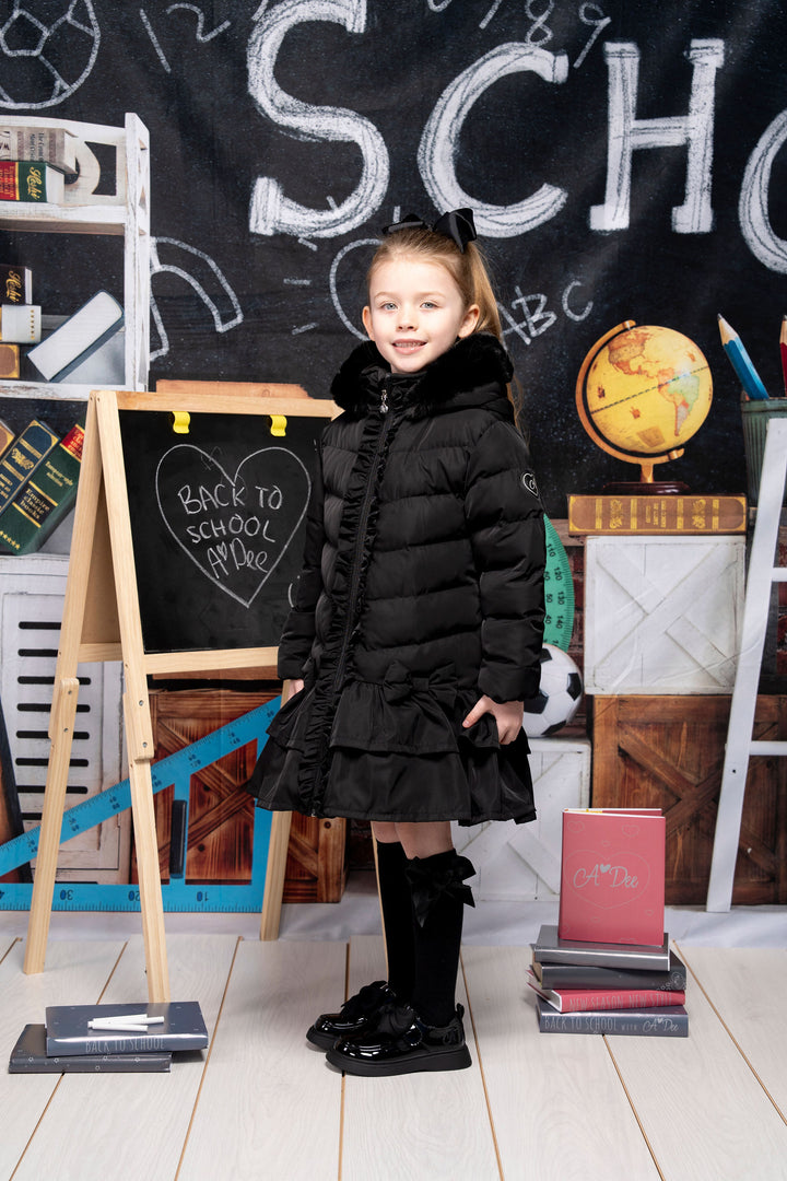 AW24 A Dee Girls Becky Black Coat