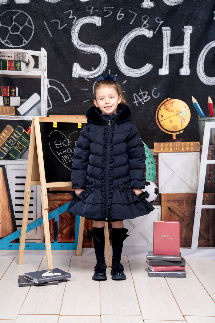 AW24 A Dee Girls Becky Navy Coat