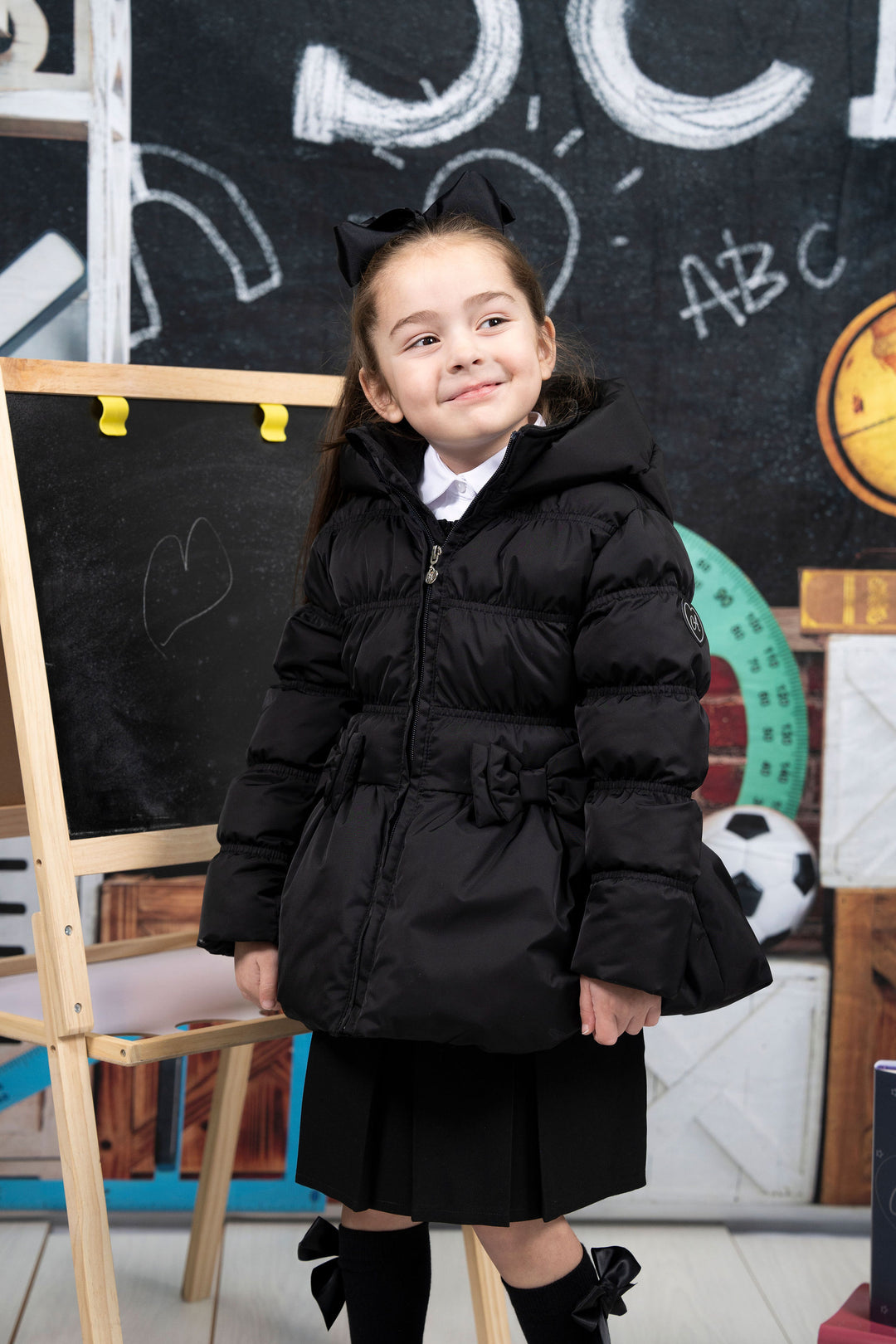 AW24 A Dee Girls Amz Black Coat