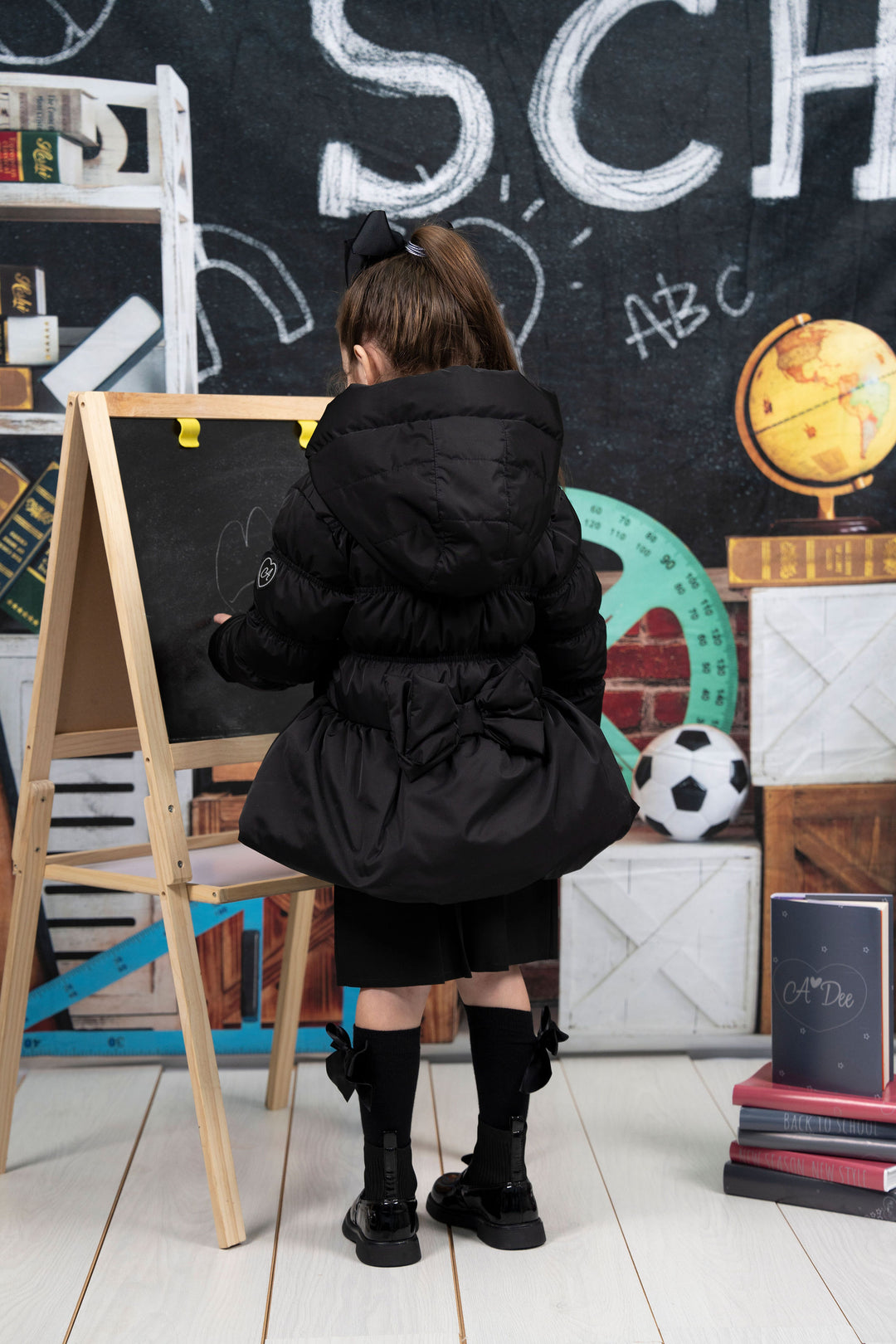 AW24 A Dee Girls Amz Black Coat