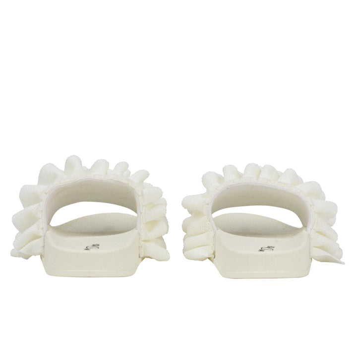 SS24 A Dee Girls White Frilly Sliders