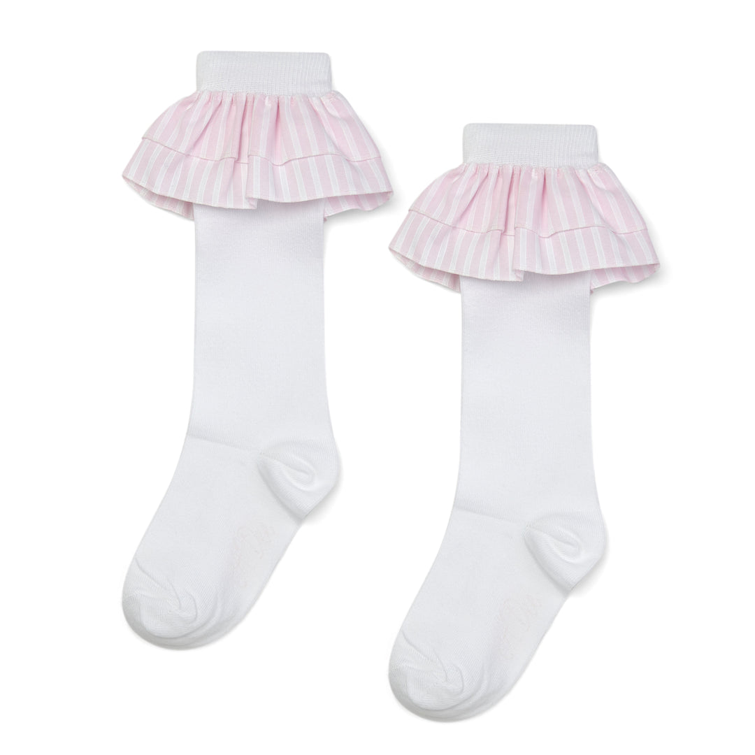 SS25 A Dee Colette Pink Frill Knee High Socks