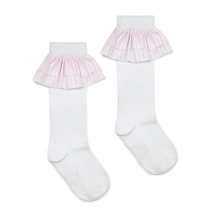 SS25 A Dee Colette Pink Frill Knee High Socks