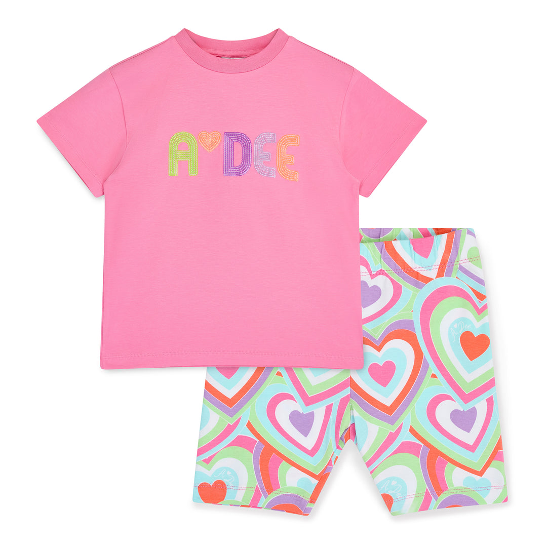 SS25 A Dee Ellie Pink Lollipop Cycle Short Set