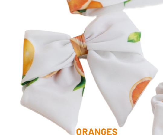 Ss24 Meia Pata Girls Oranges Beach Hair Bow Liquorice Kids