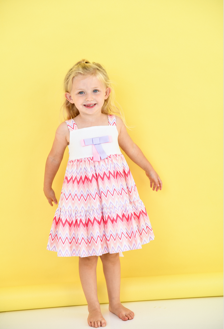 SS24 Rochy Girls Pink Zig Zag Dress