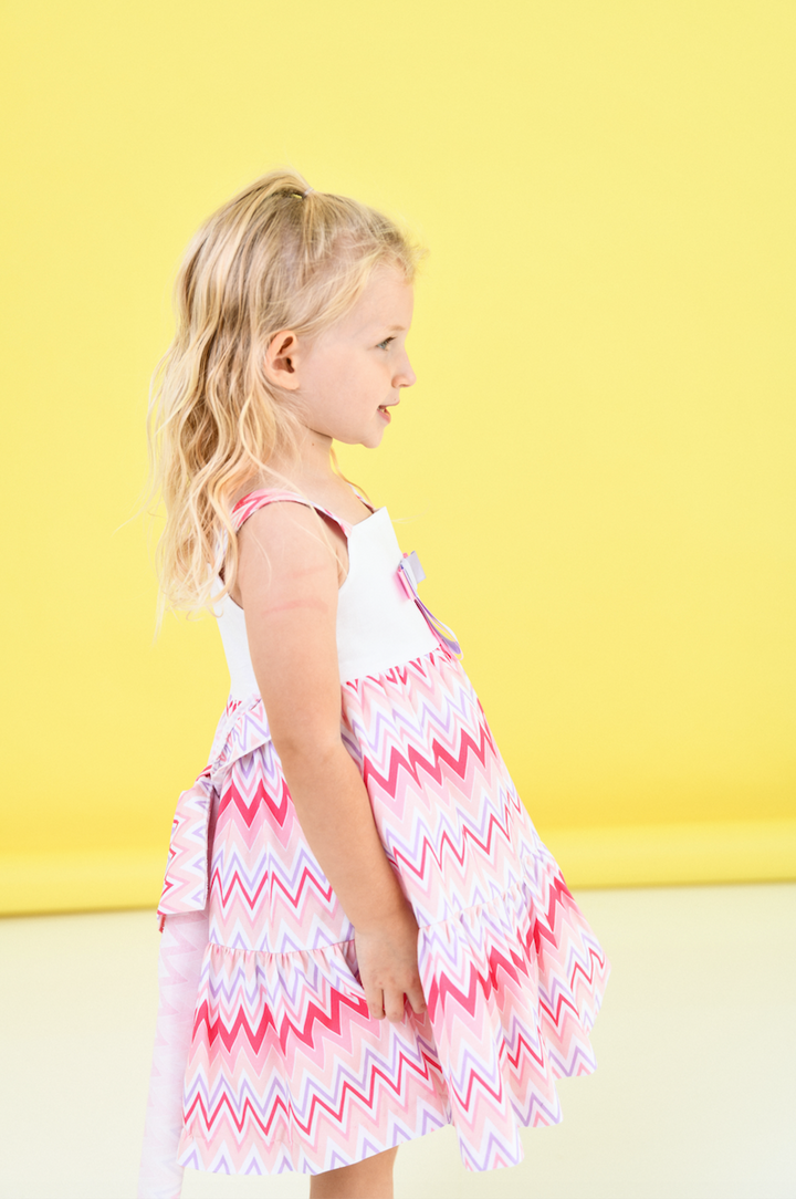 SS24 Rochy Girls Pink Zig Zag Dress