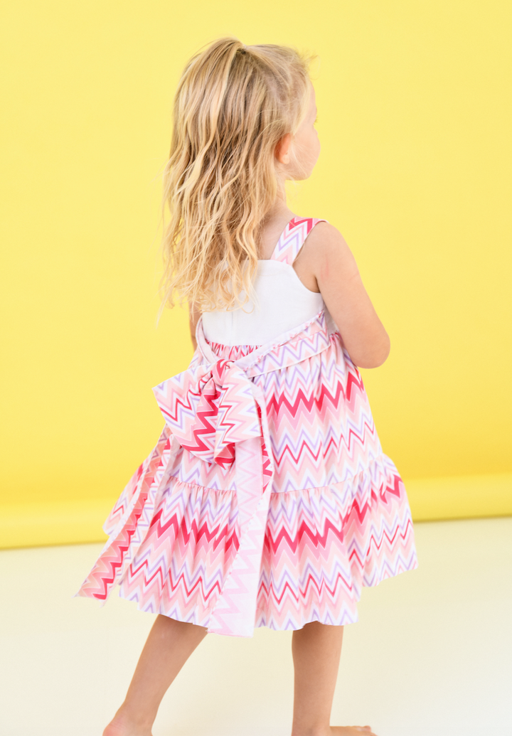 SS24 Rochy Girls Pink Zig Zag Dress