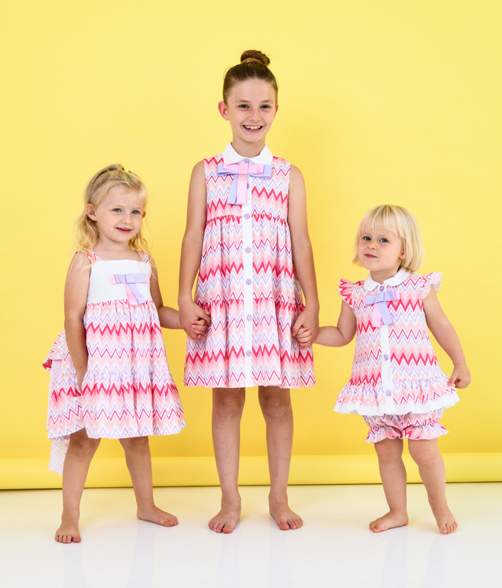 SS24 Rochy Girls Pink Zig Zag Dress