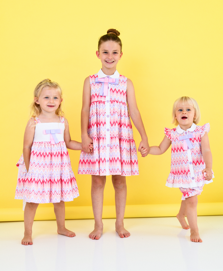 SS24 Rochy Girls Pink Zig Zag Dress