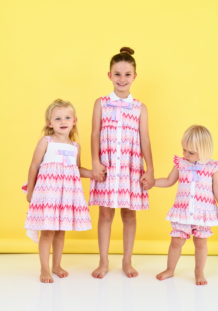 SS24 Rochy Girls Pink Zig Zag Dress