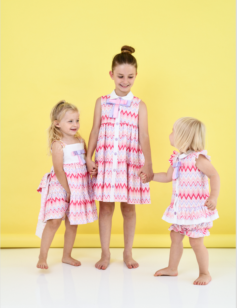 SS24 Rochy Girls Pink Zig Zag Dress