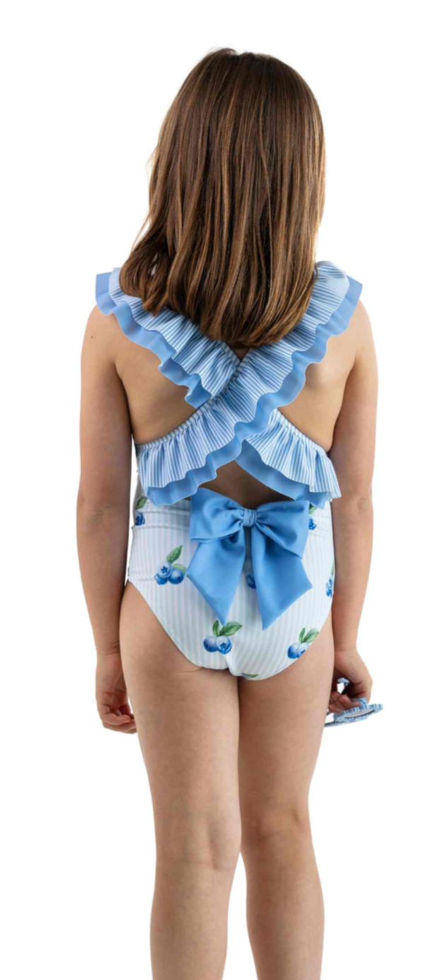 SS25 Meia Pata Girls Blueberries Postiano Swimming Costume