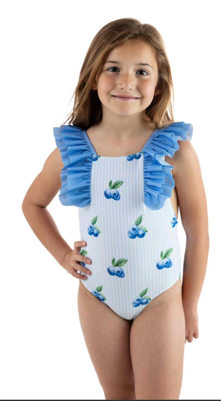 SS25 Meia Pata Girls Blueberries Amalfi Swimming Costume