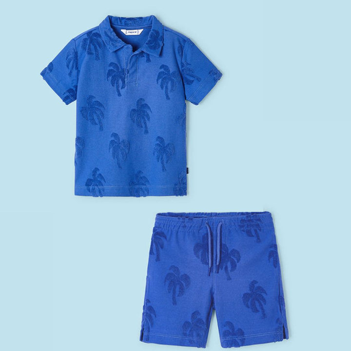 SS24 Mayoral Boys Blue Riviera Short Set 3105