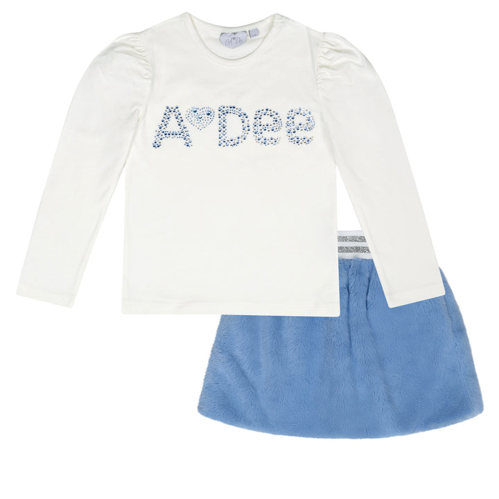 AW24 A Dee Girls On Ice Prinny Faux Fur Skirt Set