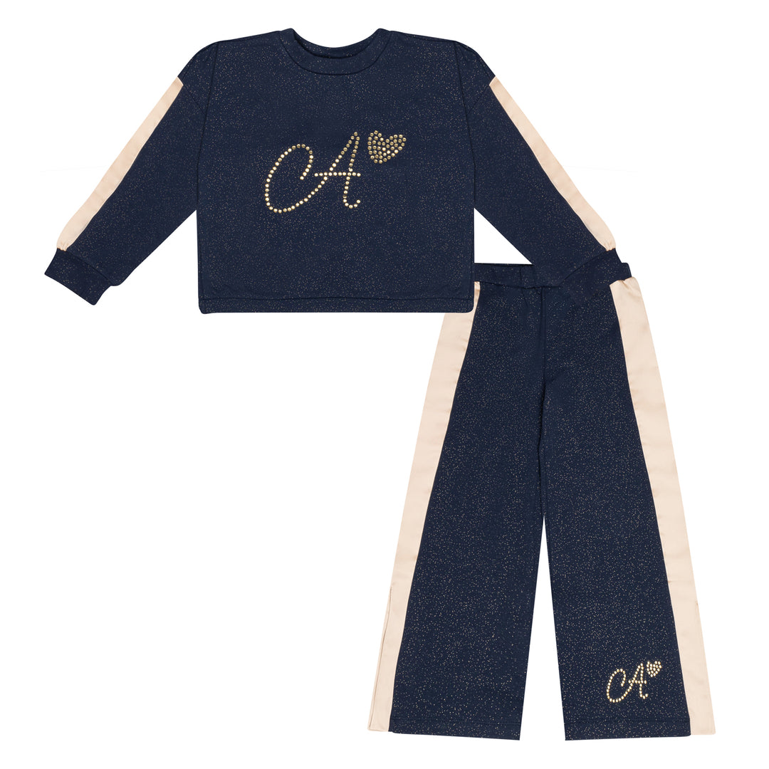 AW24 A Dee Girls With Love Rachel Navy Bow Tracksuit