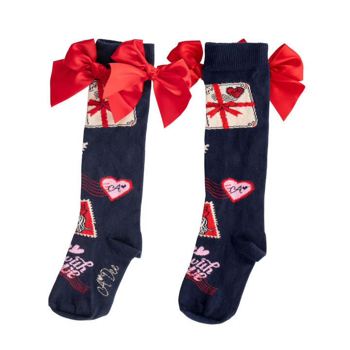 AW24 A Dee Girls Ramona With Love Knee High Socks