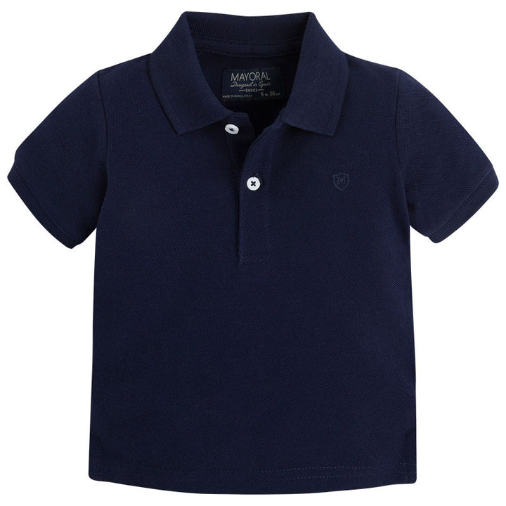 Mayoral Baby Boy Polo Top in White, Navy or Pale Blue 102 - Liquorice Kids