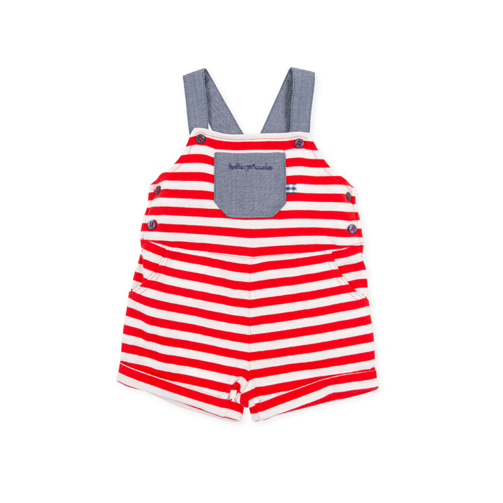 SS21 Tutto Piccolo Boys Red & White Stripe Dungarees 1290