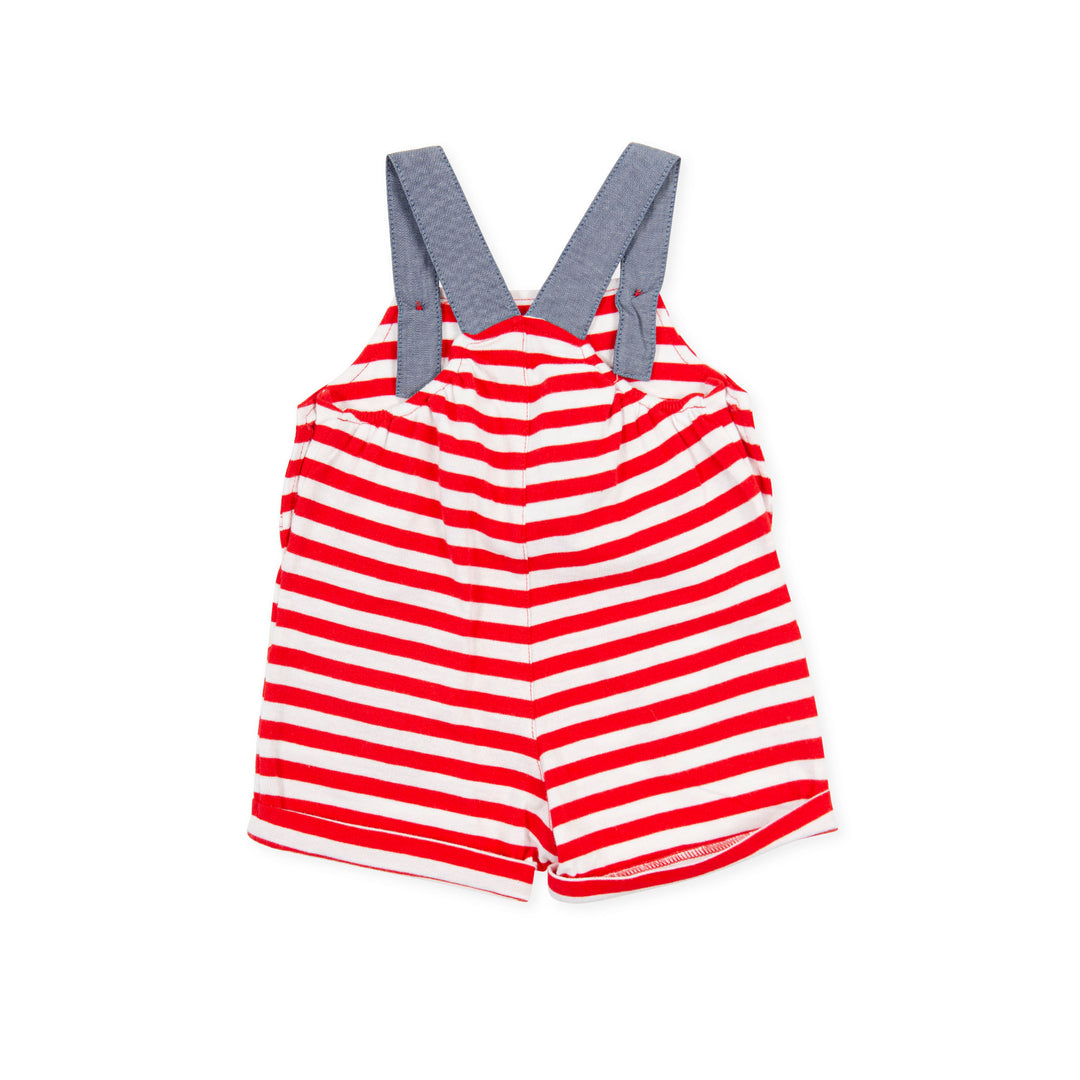 SS21 Tutto Piccolo Boys Red & White Stripe Dungarees 1290