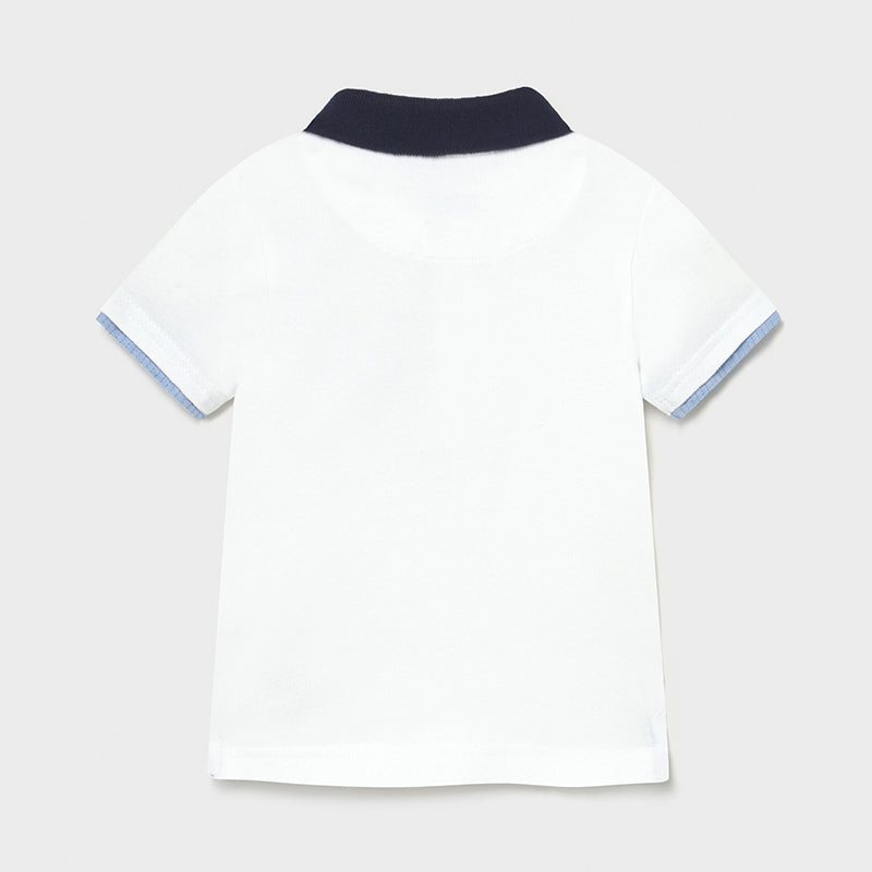 SS21 Mayoral Toddler Boys White & Blue Polo Top 1103