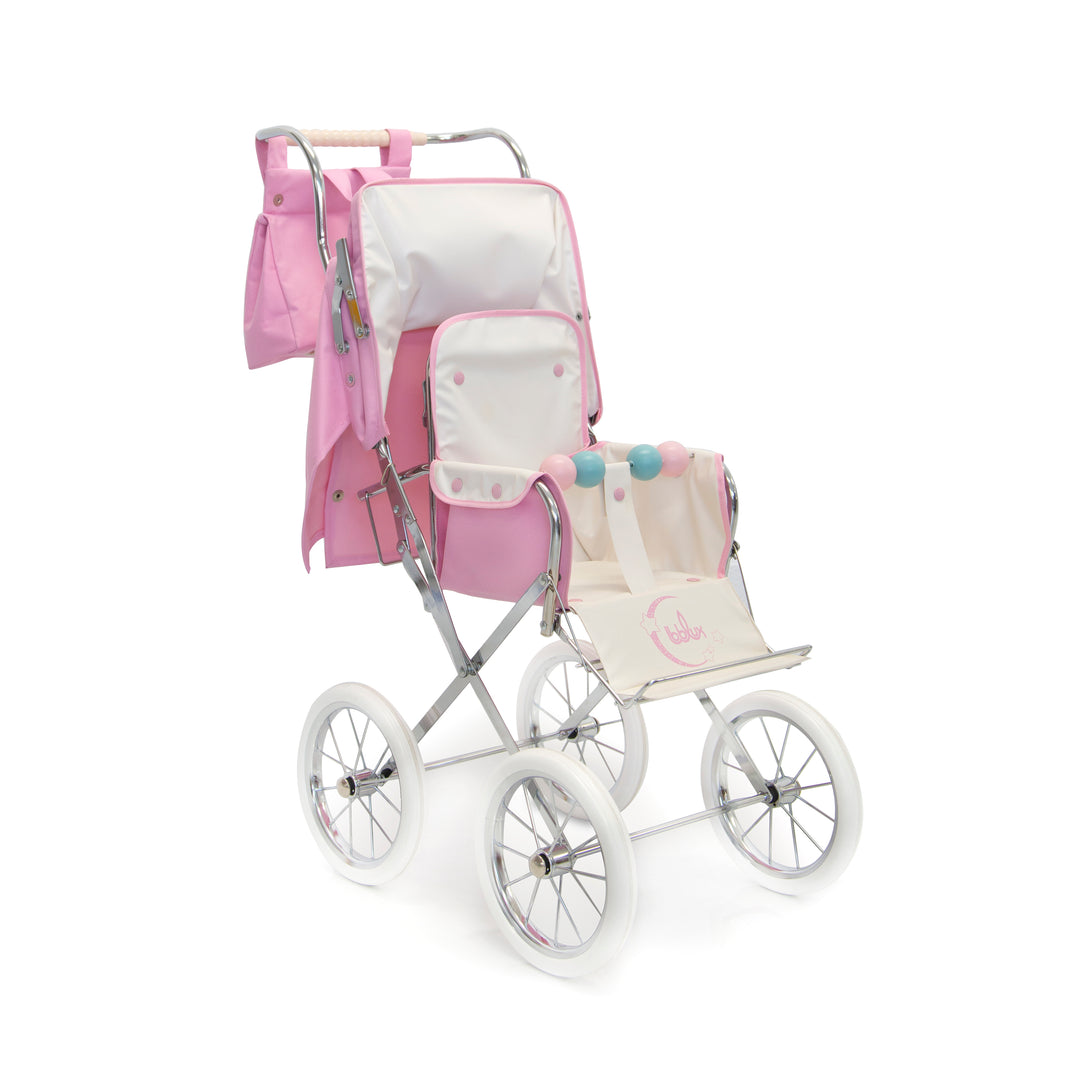 BebeLux 'Paris Big'  Pink Spanish Dolls Pushchair with Bag 2311-R