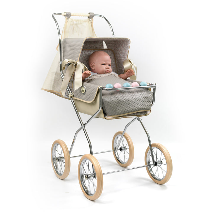 Bebelux Grey Vintage Reborn Spanish Doll's Pushchair 2320-G