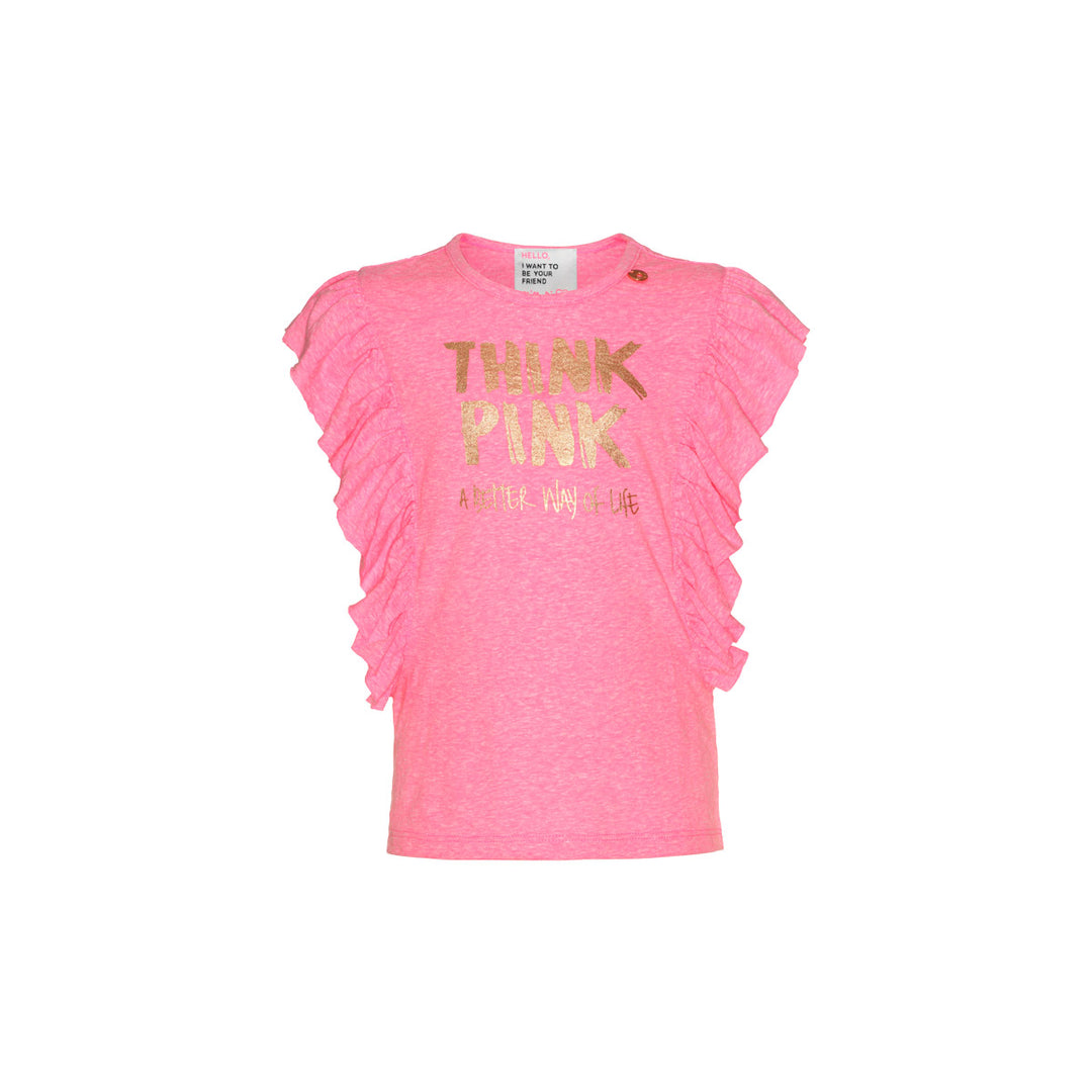 SS19 Mim-Pi Girls 'Think Pink' Ruffle Top 241