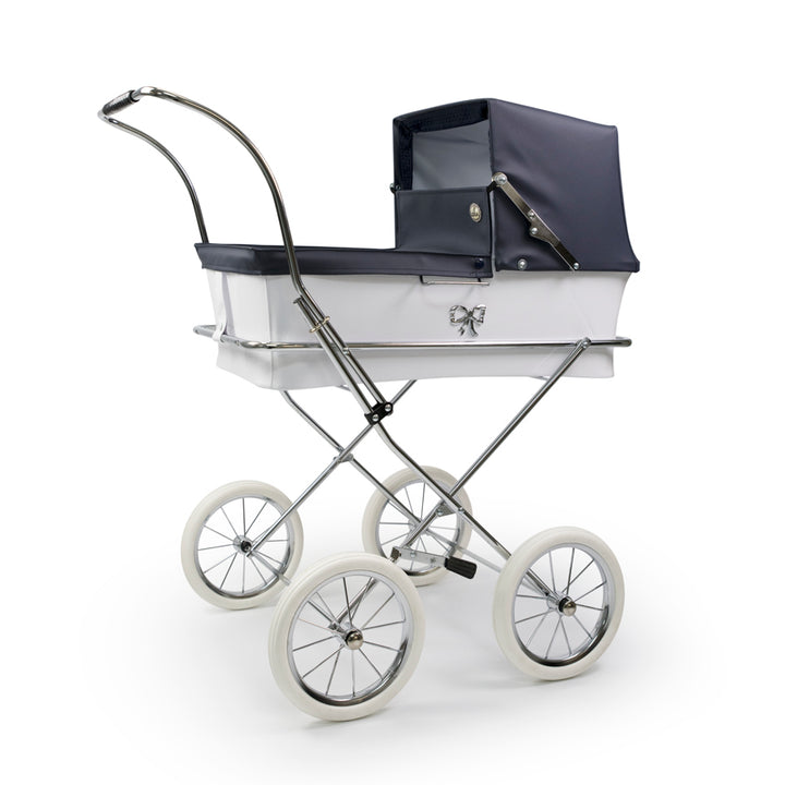 Bebelux Donosti White  and Navy Blue Pram & Bag 2463-B