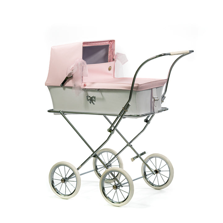 Bebelux Donosti White and Pink Spanish Dolls Pram & Bag 2463-R