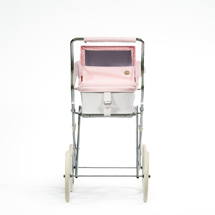 Bebelux Donosti White and Pink Spanish Dolls Pram & Bag 2463-R